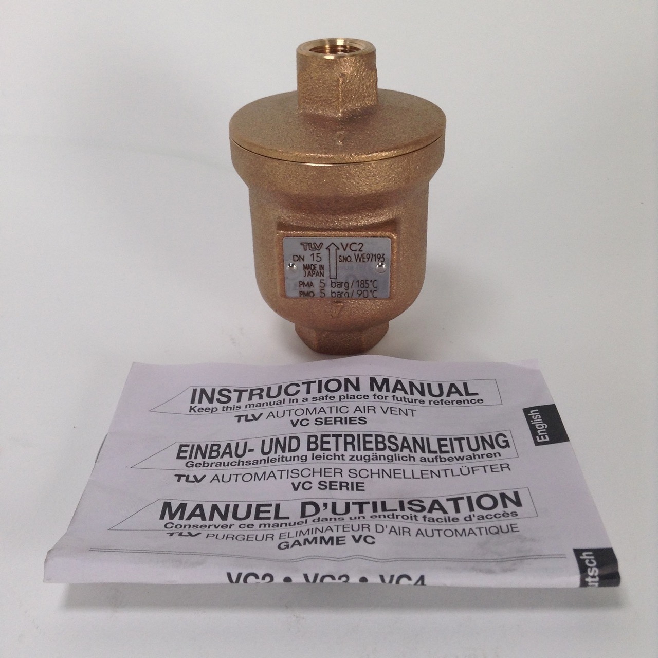 Tlv VC2 Atomatic air vent valve ventil 15mm 1/2 New NFP