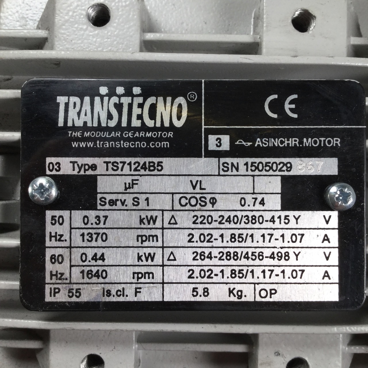 TRANSTECNO MCB30240109P Getriebemotor für Moretti T97E, T97G 24V