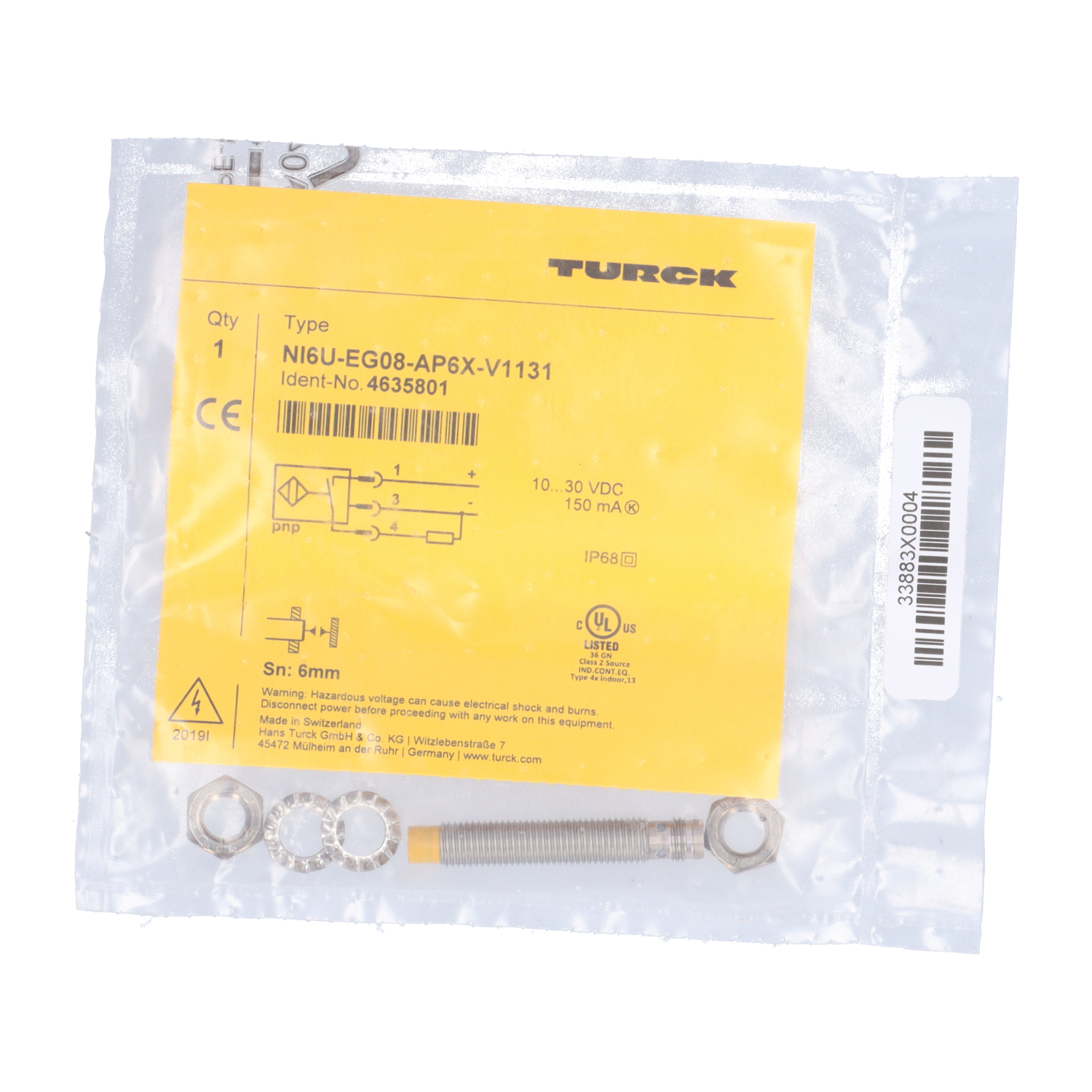 Sensor de interruptor NI6U EG08 AP6X V1131 M8, NI6U EG08 AN6X V1131 / Accesorios