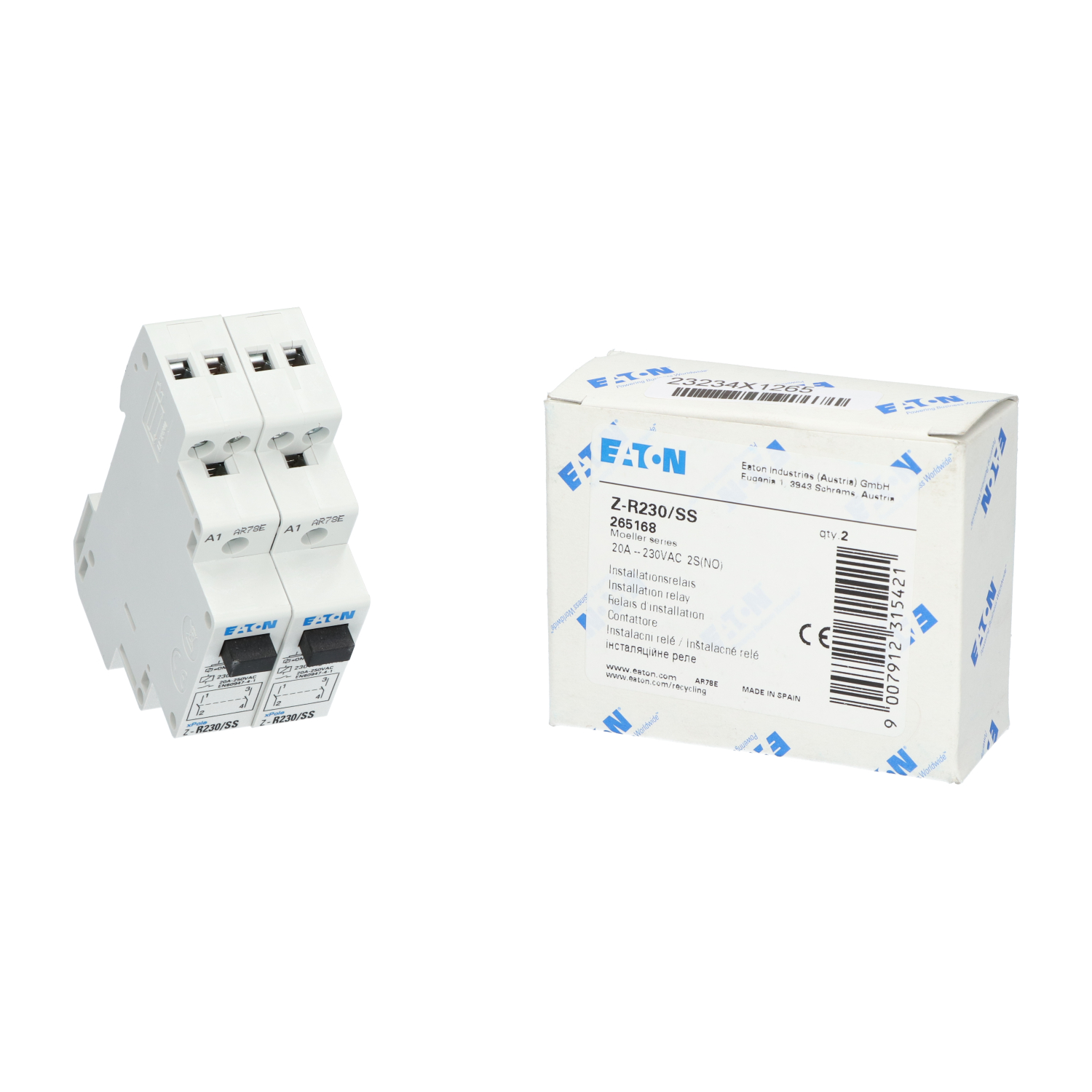 Eaton Z-R230/SS Z-R230 / Ss Contact. 20A 230V Ac 2Na C (2pcs) New NFP