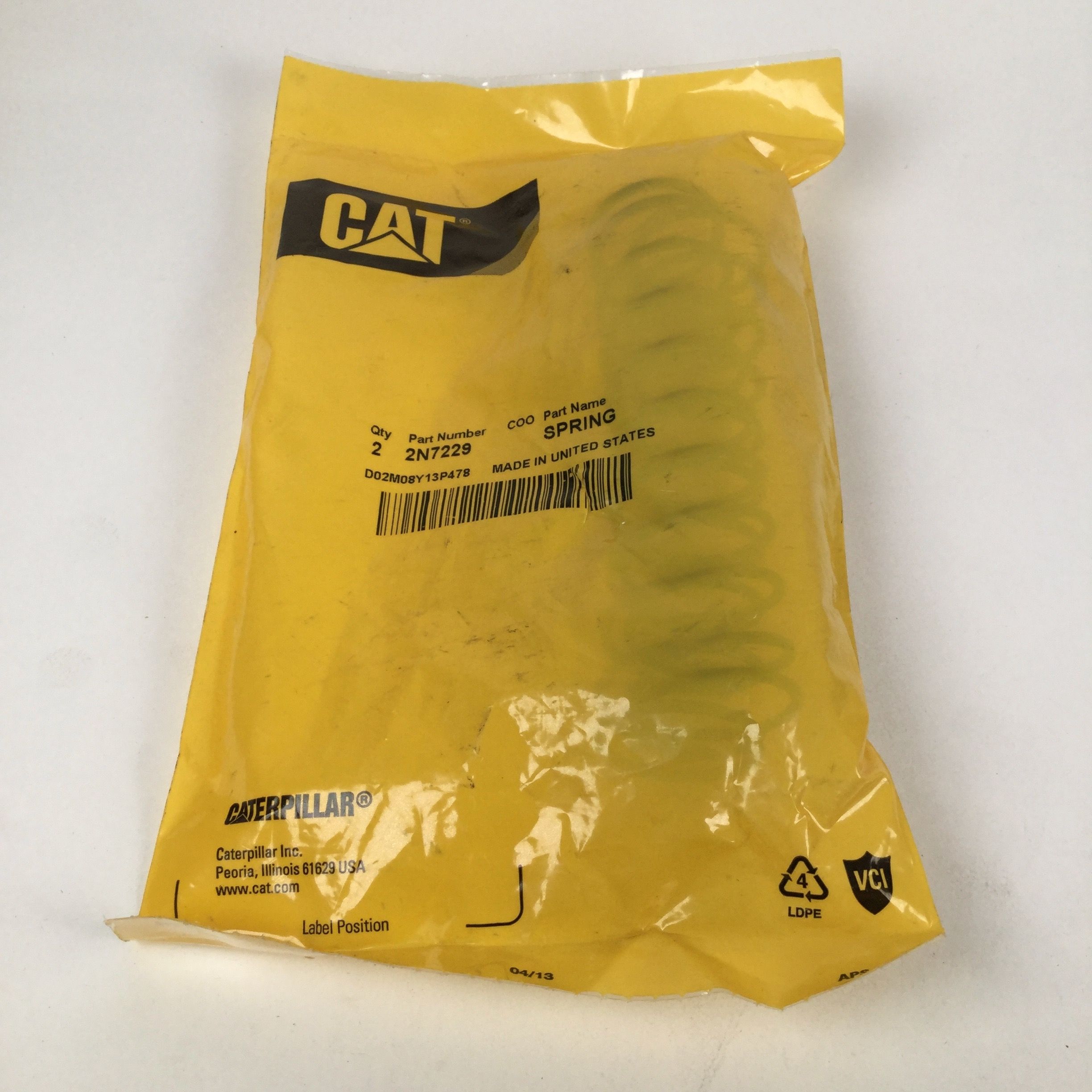 Caterpillar 2N 7229 Spring NEW Factory packing Sealed