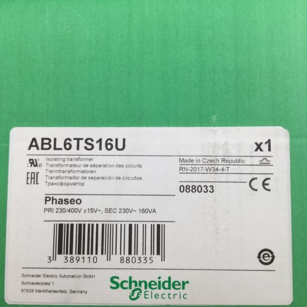 Schneider Electric ABL6TS16U Isolation transformer Phaseo New NFP