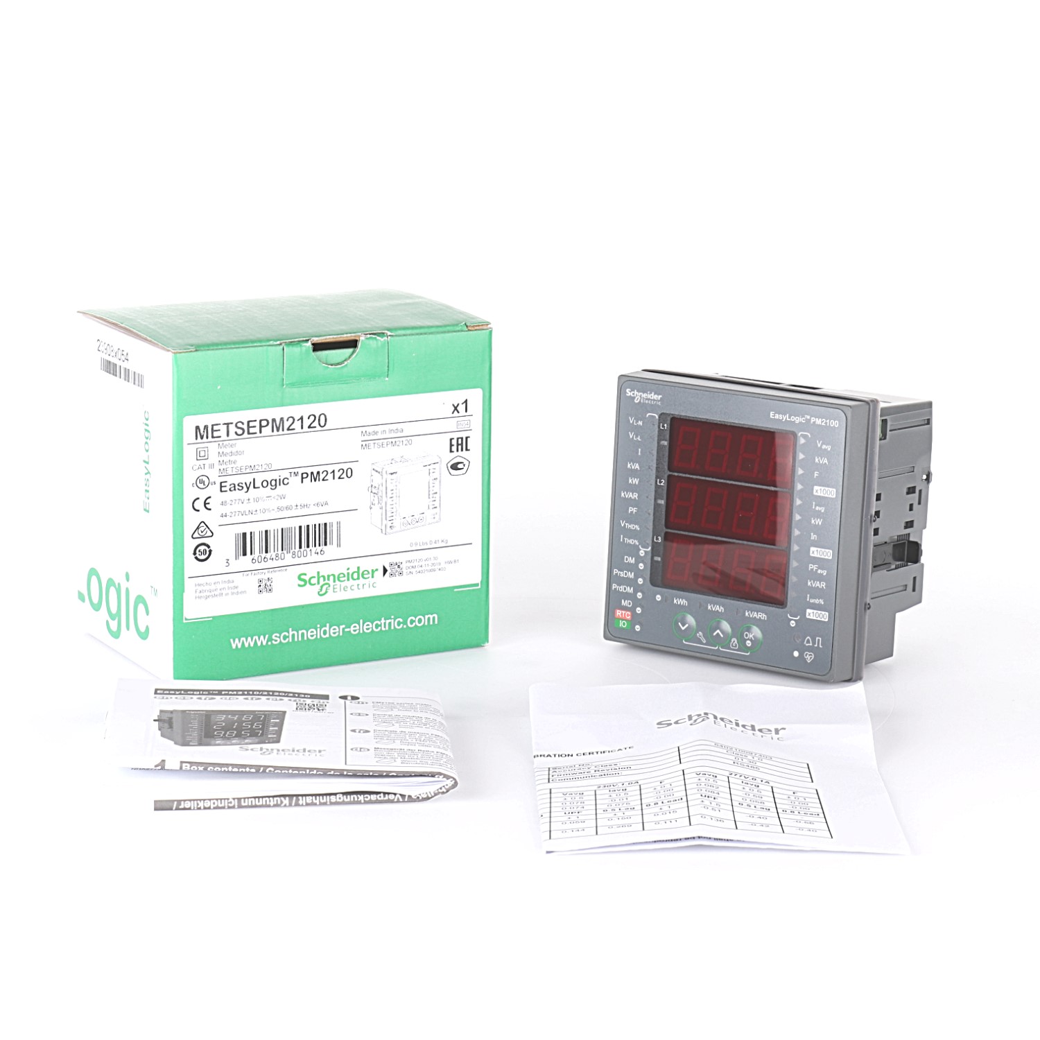 Schneider Electric METSEPM2120 Class 1 panel mount LED meter New NFP