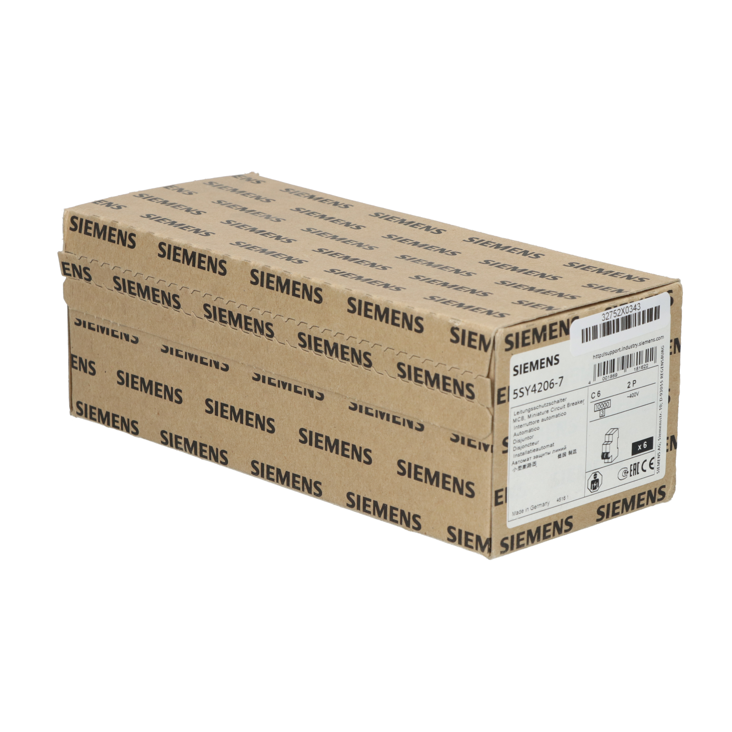 Siemens 5SY4206-8 – Interruttore Magnetotermico 6A 400V 2P NOS, Nuovo In Scatola