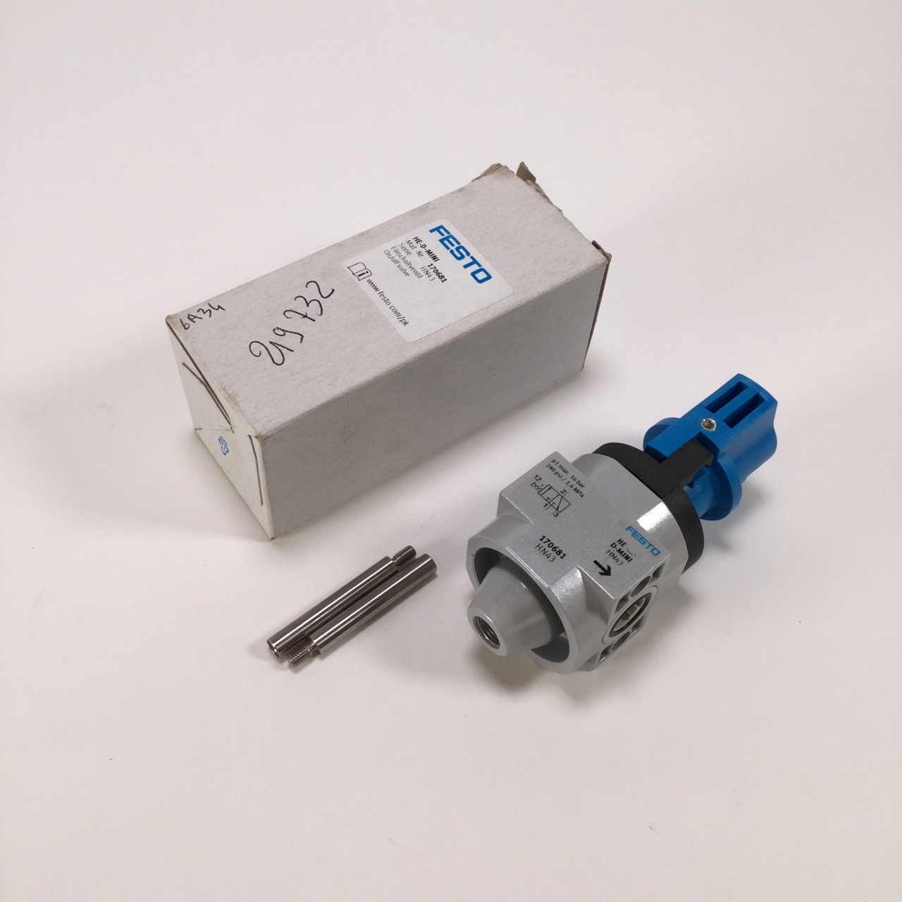 Festo HE-D-MINI On-off valve manual Einschaltventil Start Valve 16 bar ...