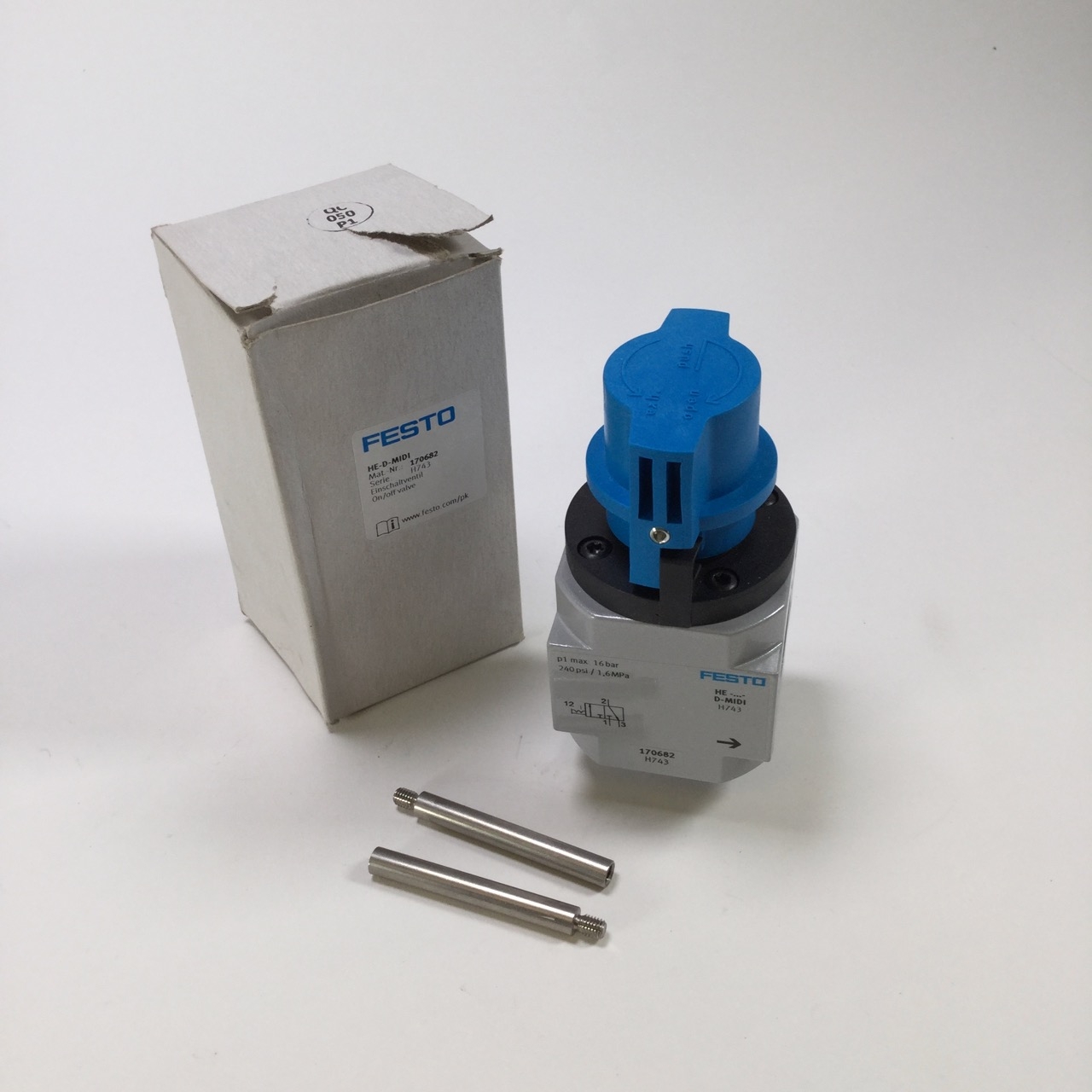 Festo HE-D-MIDI On-off valve manual MIDI Grid 55mm Einschaltventil New NFP