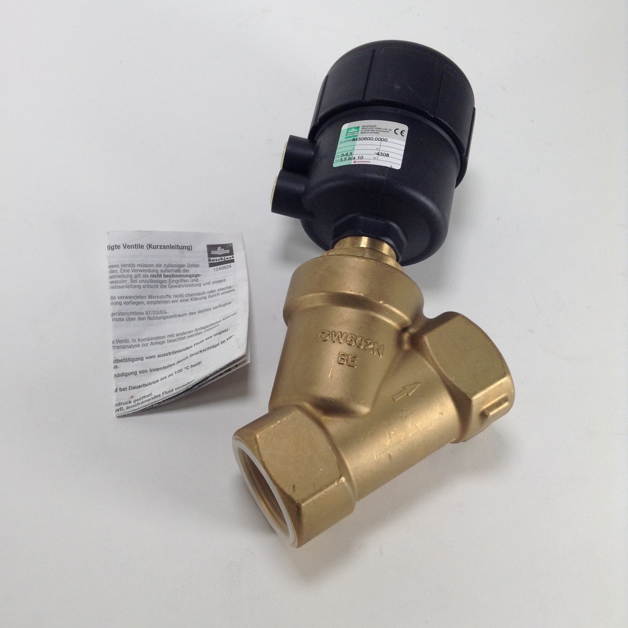 8450600.0000.00000 Pressure Operated Angle Seat Valve New NMP