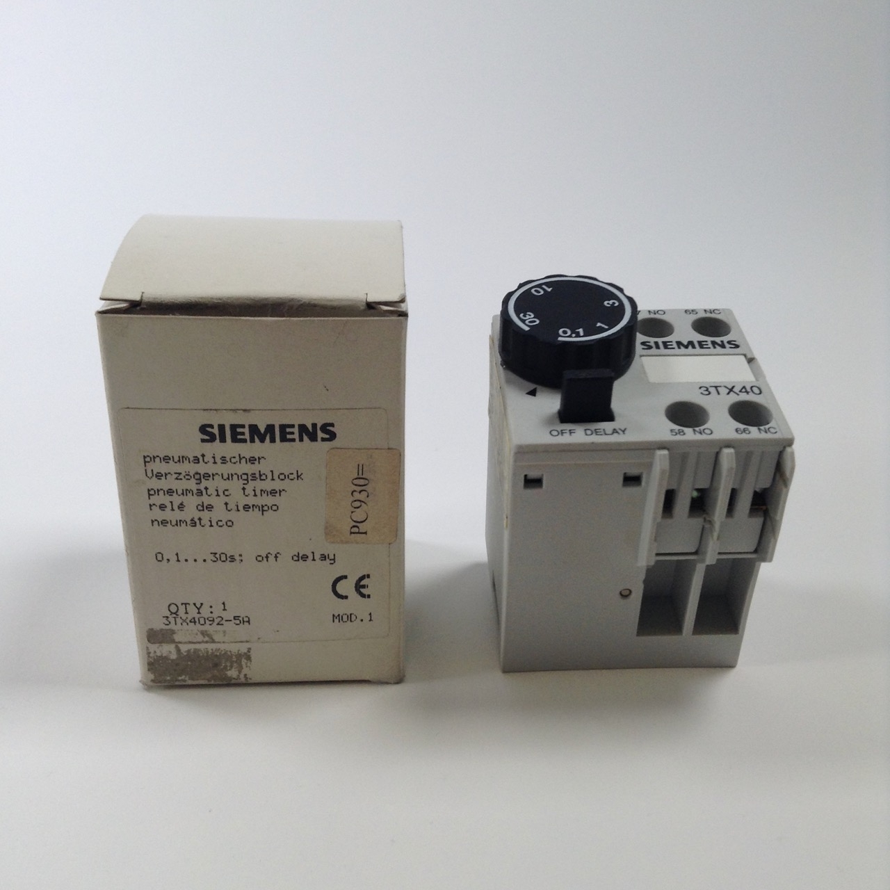 Siemens 3TX40925A pneumatic timer pneumatischer verzogerunsblock New NFP