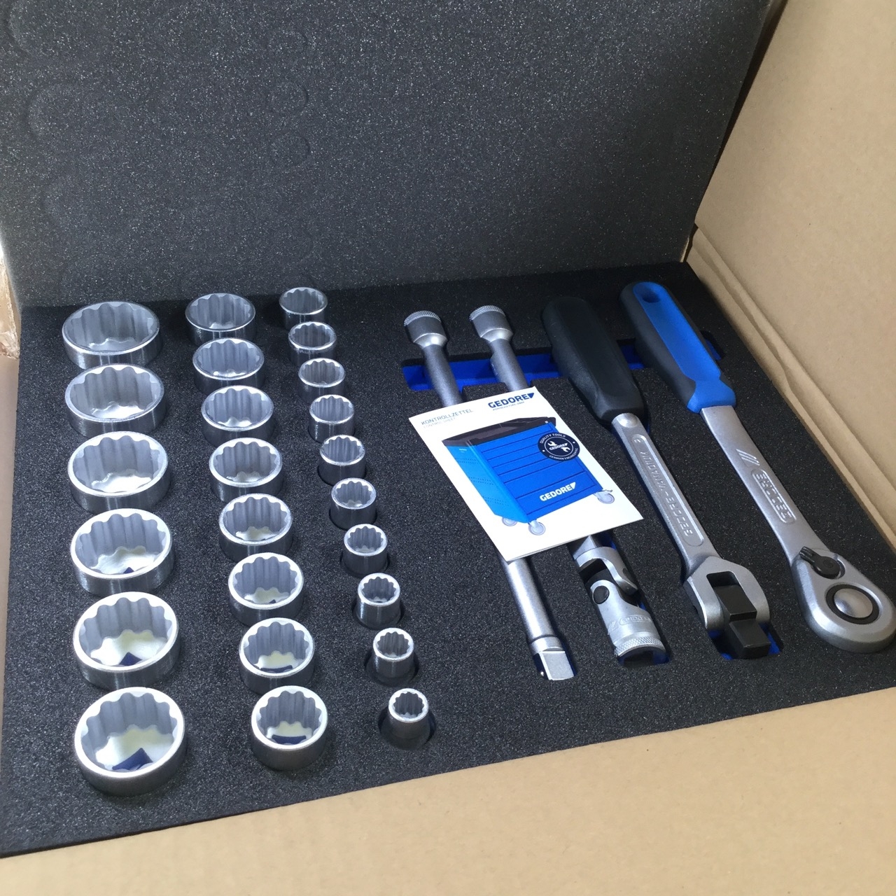 Gedore 2005 CT2D19 Screwdriver bit socket set 1/2" 29 pcs 2016494 New NFP